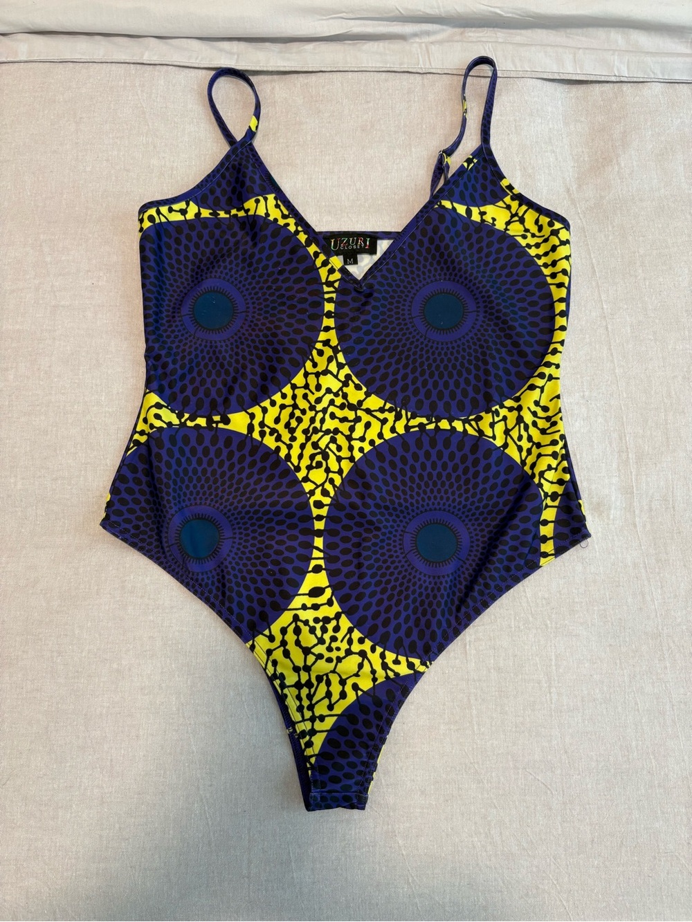 Vibrant Yellow & Navy Printed Bodysuit